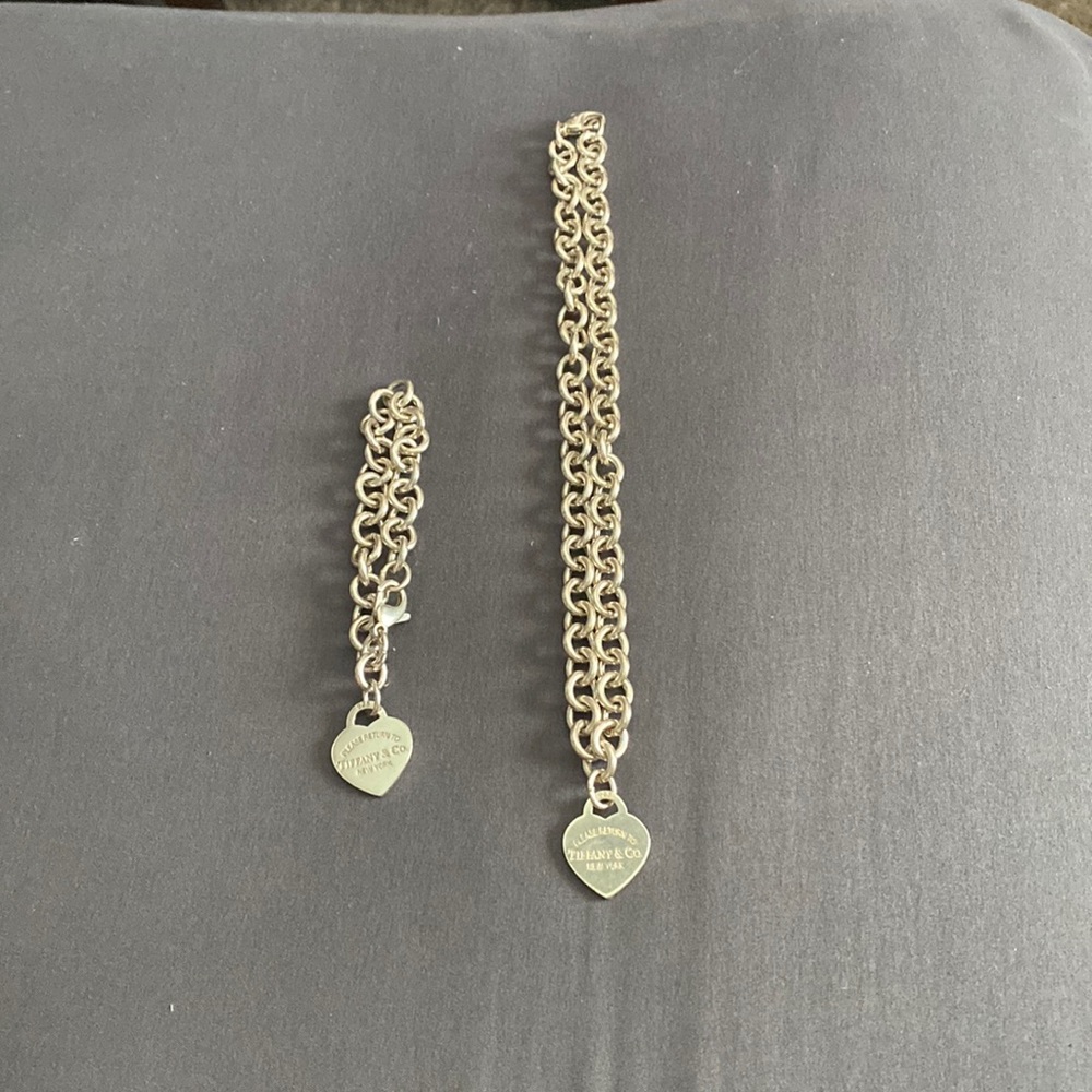 💯Authentic Tiffany & Co. Stamped 9.25 bracelet 7.5” necklace 18”